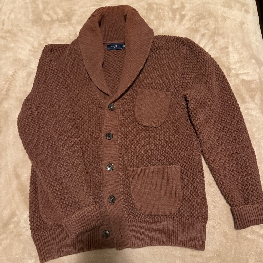 J. Crew Brown Cardigan with Shawl Collar, Size S